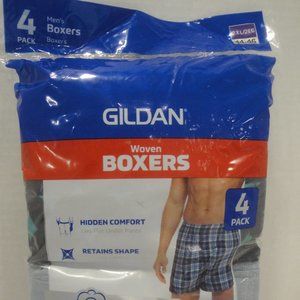 Gildan Premium Cotton Woven Men's Boxers Brand New 4 Pack Size 2XL 44-46